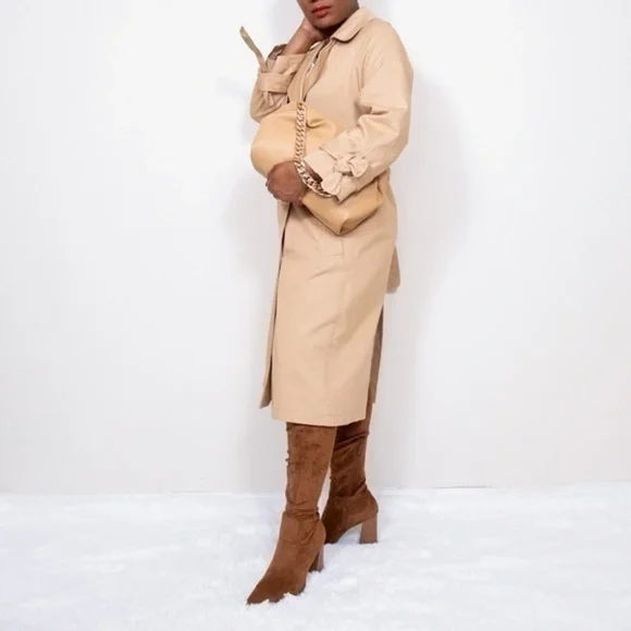 TopShop tan trench coat size US 2